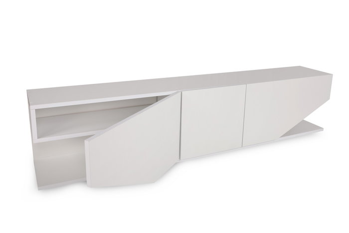 Hanah Home Soporte TV Blanco 180x40x30cm Tablero Partículas Melaminado Moderno Elegante